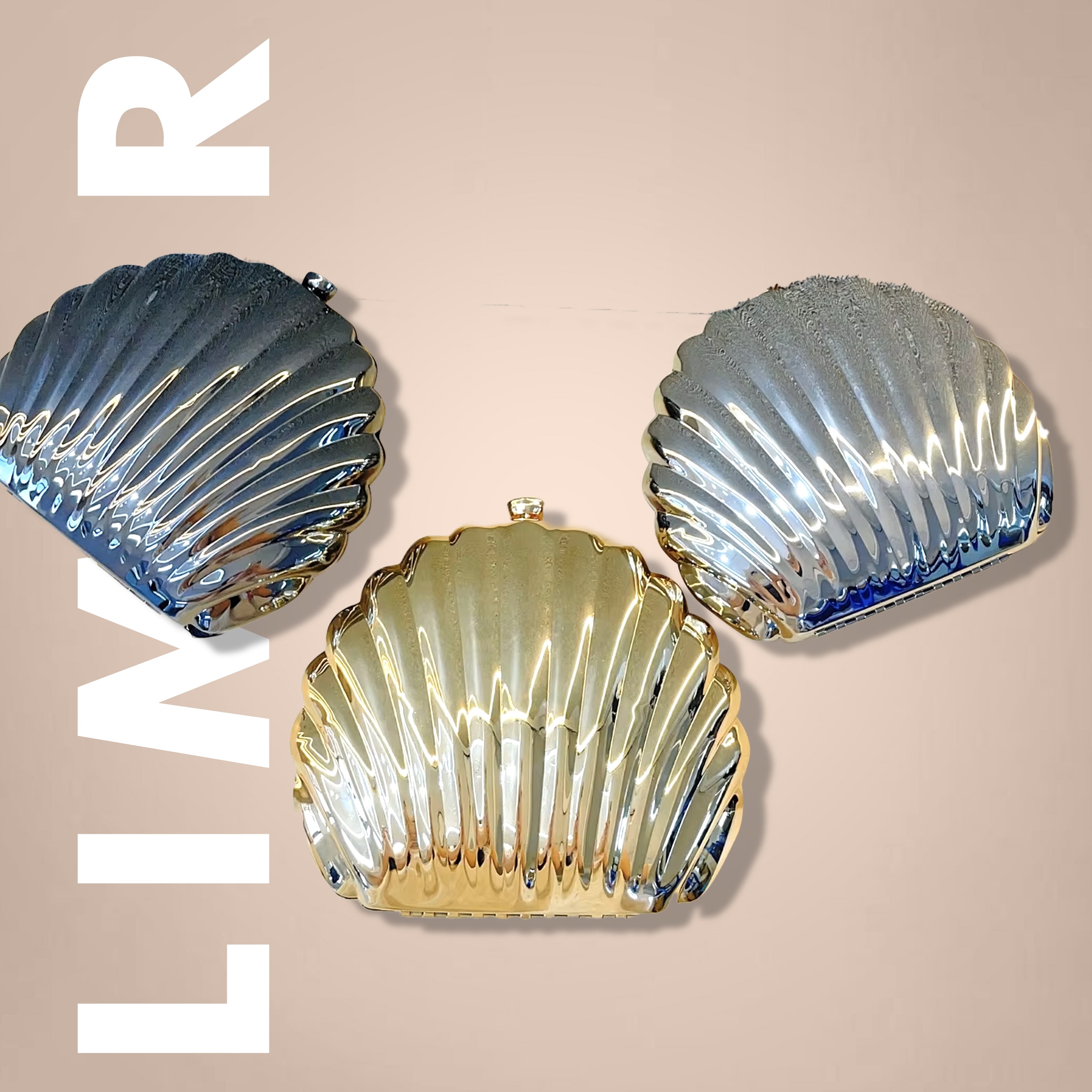 Golden Shell Clutch – Luxury Gold Evening Bag for Elegant Women