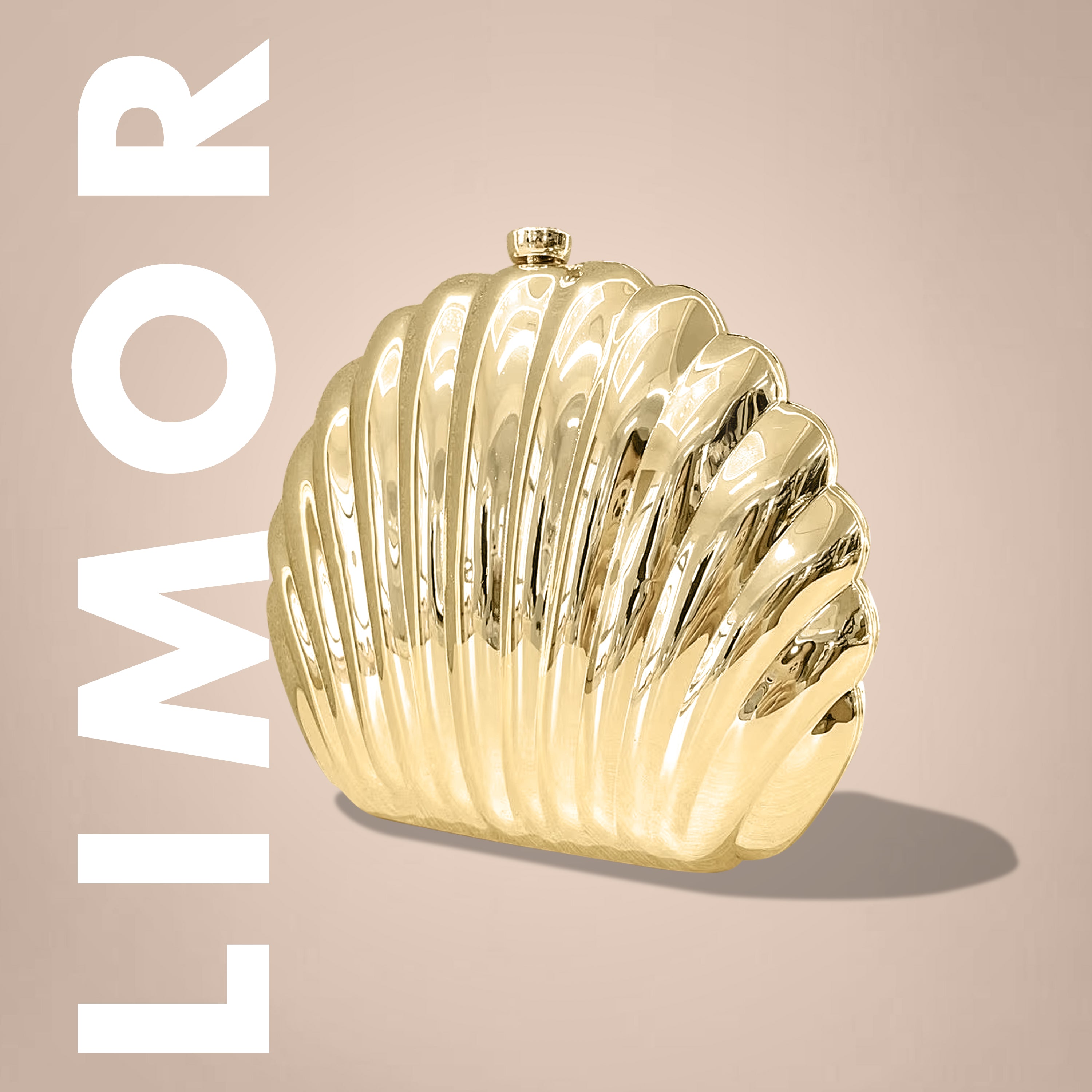 Golden Shell Clutch – Luxury Gold Evening Bag for Elegant Women