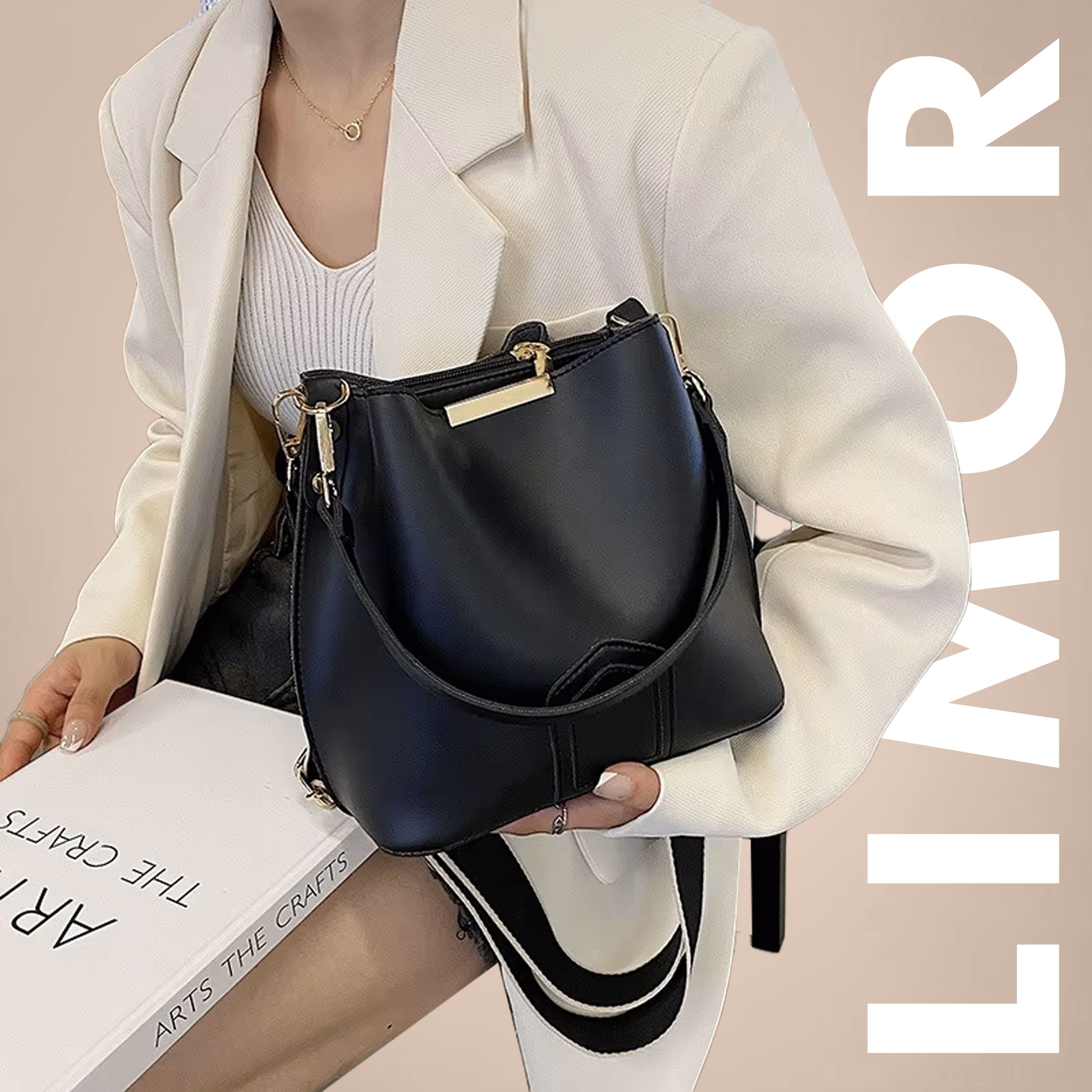 Designer Leather Bucket Bag