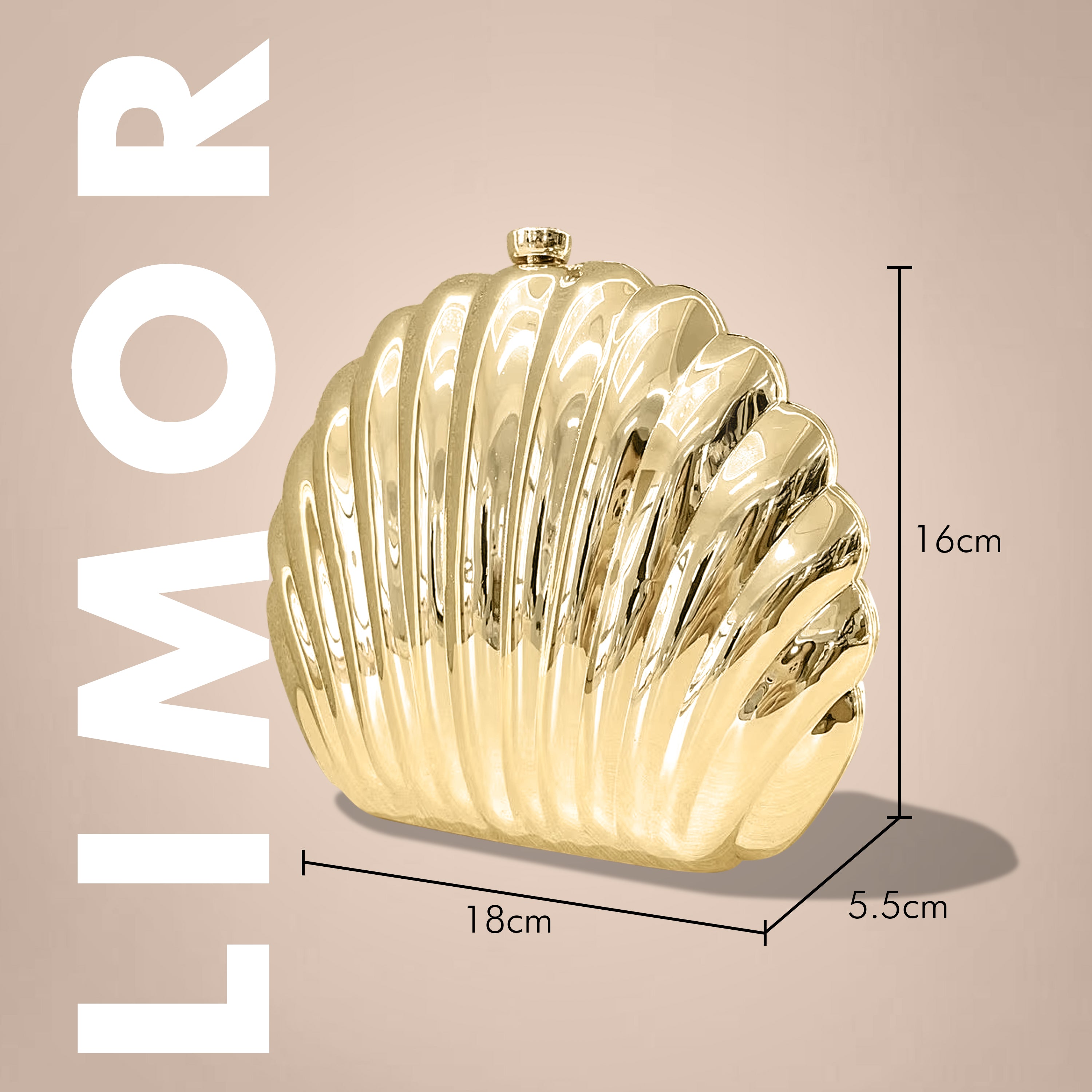 Golden Shell Clutch – Luxury Gold Evening Bag for Elegant Women