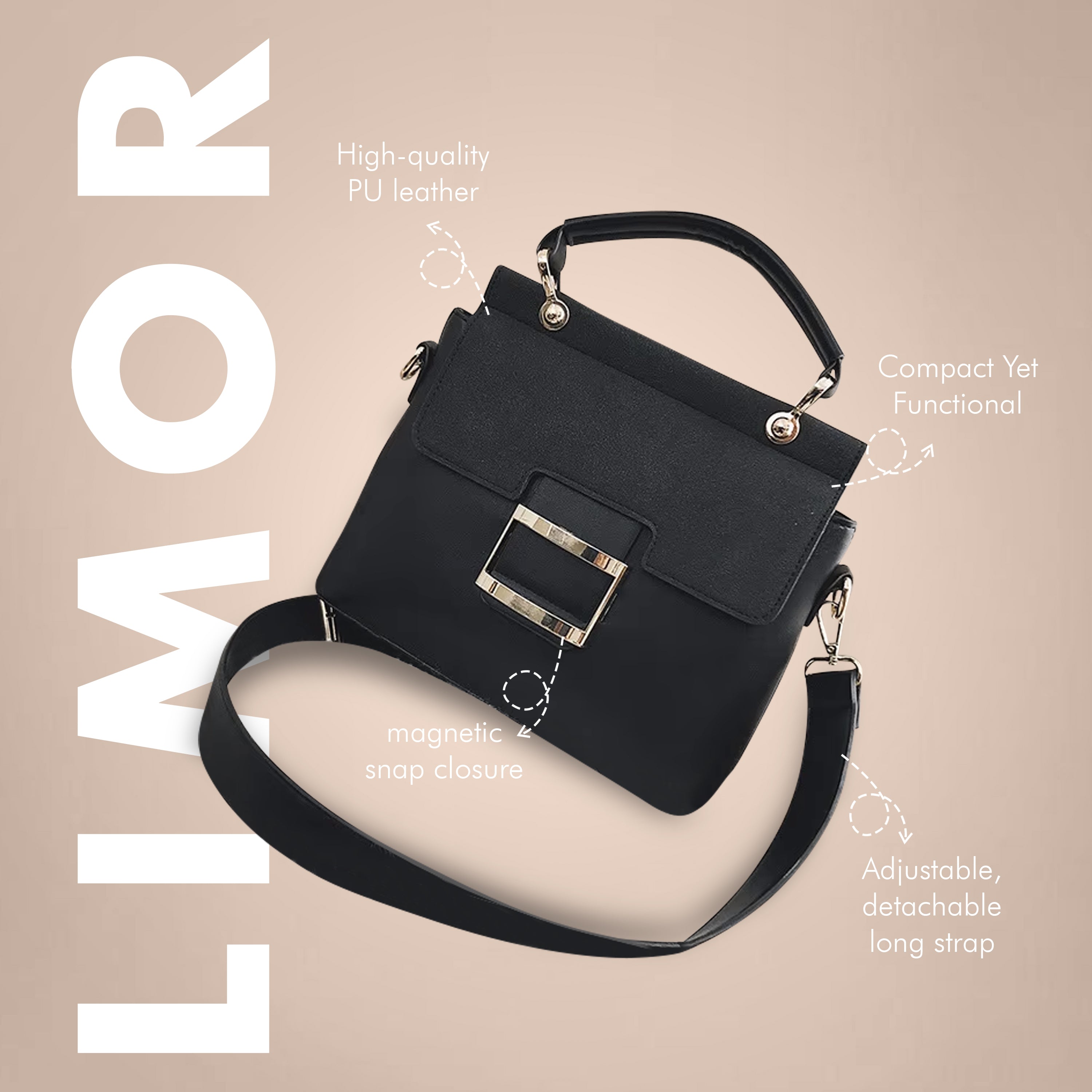 Hot-Selling Fashion Wide Shoulder Strap Portable Crossbody Small Square Bag