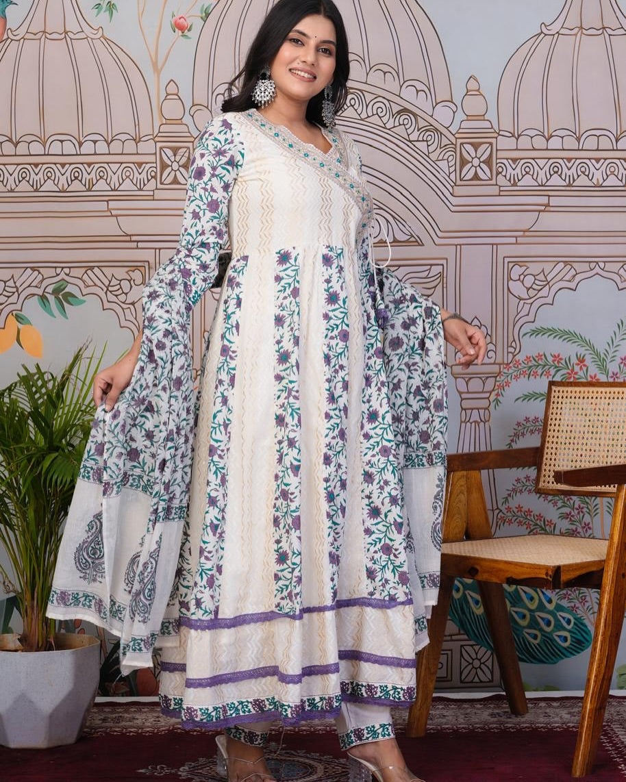 Olivia Hand Made Abakrkali Design Suit